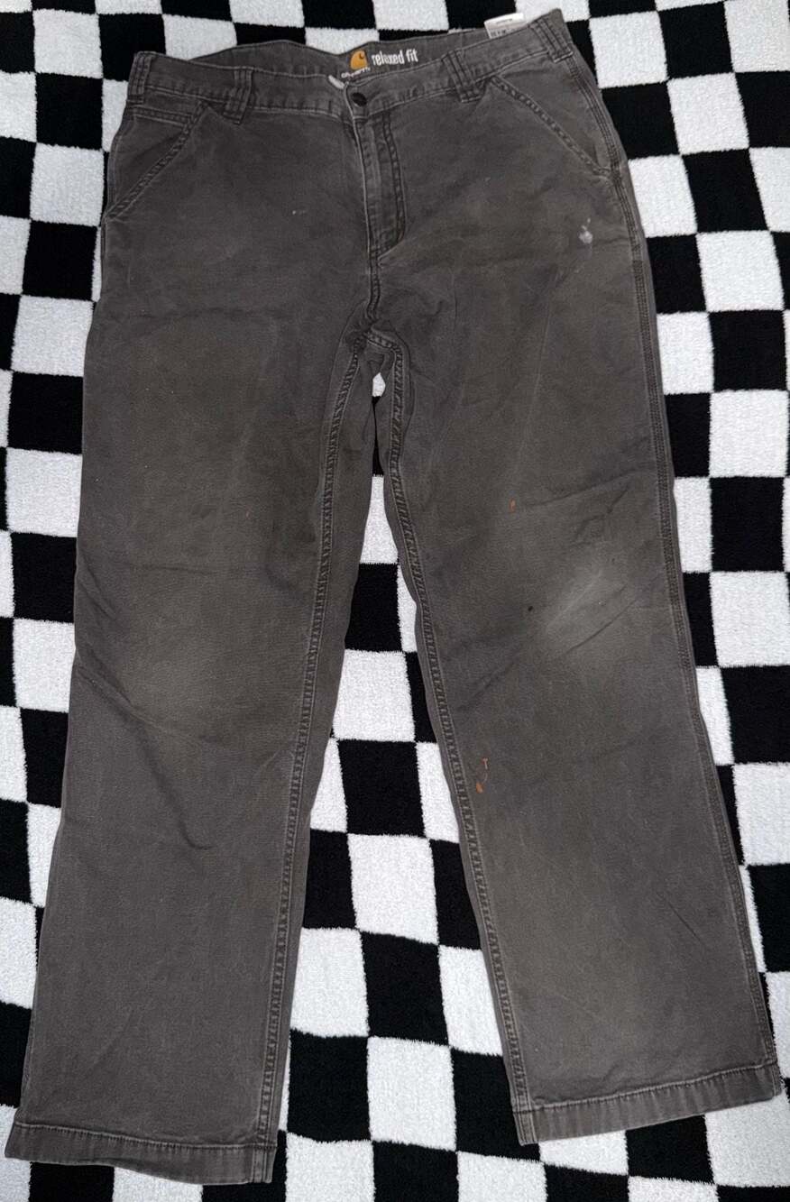 Carhartt Relaxed Fit Canvas Carpenter Pants 36x32 Grey